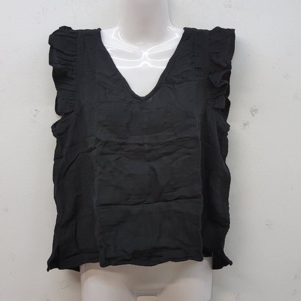 Old Navy Sleeveless Crinkle Women's Gauze Top Small Black